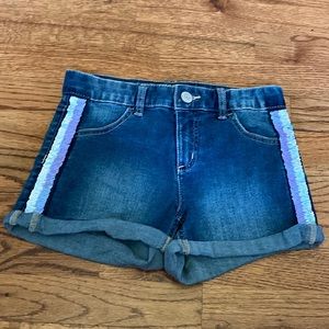 Justice Girls Flip Sequin Denim Shorts | Size 12